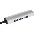 Wholesale USB 3.1 Type-C to 4 Port USB 3.0 Hub Aluminum Design for Andrioid Phone, Tablet, MacBook Pro, iMac, Google Chromebook Pixelbook, Other Laptop (Silver)